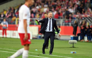 Chorzow, Polonya - 14 Ekim 2018: Uefa Milletler Ligi Polonya ve Ital