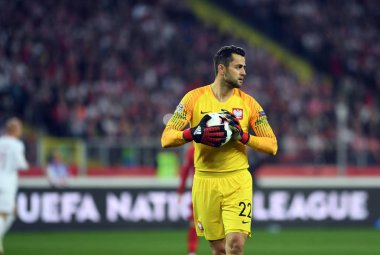 Chorzow, Polonya - 11 Ekim 2018: Uefa Milletler Ligi Polonya ve Portuga