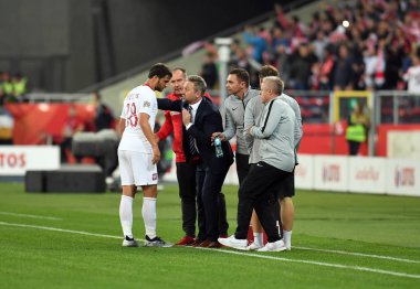 Chorzow, Polonya - 11 Ekim 2018: Uefa Milletler Ligi Polonya ve Portuga