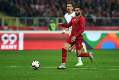 Chorzow, Polonya - 11 Ekim 2018: Uefa Milletler Ligi Polonya ve Portuga