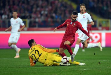 Chorzow, Polonya - 11 Ekim 2018: Uefa Milletler Ligi Polonya ve Portuga