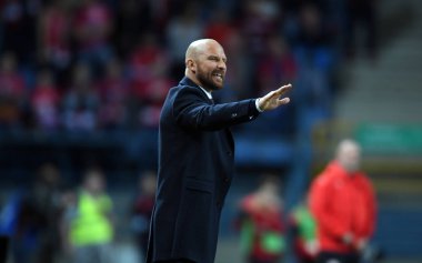 Krakow, Polonya - 17 Mart 2019: İlave Ligi Polonya Futbol Ligi loto Ekstraklasa Wisla Krakow - Cracovia Derb