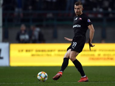 Krakow, Polonya - 17 Mart 2019: İlave Ligi Polonya Futbol Ligi loto Ekstraklasa Wisla Krakow - Cracovia Derb