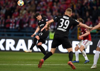 Krakow, Polonya - 17 Mart 2019: İlave Ligi Polonya Futbol Ligi loto Ekstraklasa Wisla Krakow - Cracovia Derb