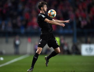 Krakow, Polonya - 17 Mart 2019: İlave Ligi Polonya Futbol Ligi loto Ekstraklasa Wisla Krakow - Cracovia Derb