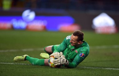 Krakow, Polonya - 17 Mart 2019: İlave Ligi Polonya Futbol Ligi loto Ekstraklasa Wisla Krakow - Cracovia Derb