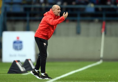 Krakow, Polonya - 17 Mart 2019: İlave Ligi Polonya Futbol Ligi loto Ekstraklasa Wisla Krakow - Cracovia Derb