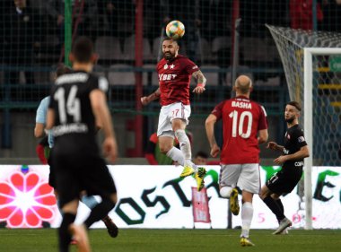 Krakow, Polonya - 17 Mart 2019: İlave Ligi Polonya Futbol Ligi loto Ekstraklasa Wisla Krakow - Cracovia Derb