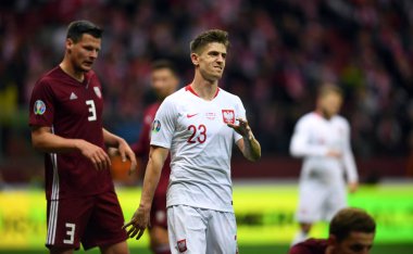 Eylem sırasında Uefa Euro 2020 Krzysztof PIATEK (Polonya) Polonya - Letonya 24 Mart 2019 yılında çizer, Pge Ulusal Stadyumu Varşova, Polonya Varşova Letonya ile 2:0 kazandı.
