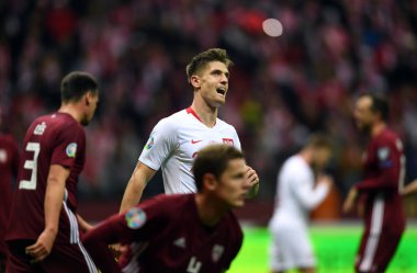 Eylem sırasında Uefa Euro 2020 Krzysztof PIATEK (Polonya) Polonya - Letonya 24 Mart 2019 yılında çizer, Pge Ulusal Stadyumu Varşova, Polonya Varşova Letonya ile 2:0 kazandı.