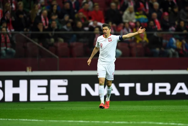 Robert Lewandowski Polonia Instrucciones Durante Los Sorteos Uefa Euro 2020 — Foto de Stock