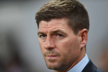 Varşova, Polonya, 22 Ağustos 2019: Uefa Avrupa Ligi ön eleme turu Legia Warszawa - Glasgow Rangers Fc: Steven Gerrard teknik direktörü (Rangers Fc) 