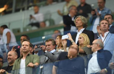 Varşova, Polonya, 22 Ağustos 2019: Uefa Avrupa Ligi ön eleme turu Legia Warszawa - Glasgow Rangers Fc: Dariusz Mioduski