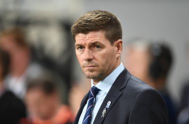 Varşova, Polonya, 22 Ağustos 2019: Uefa Avrupa Ligi ön eleme turu Legia Warszawa - Glasgow Rangers Fc: Steven Gerrard teknik direktörü (Rangers Fc) 