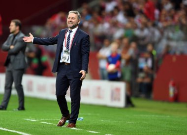 Varşova, Polonya, 9 Eylül 2019: Euro 2020 elemeleri turu, grup aşamasında, Polonya Pge Narodowy'de Austrial ile 0:0 berabere kaldı