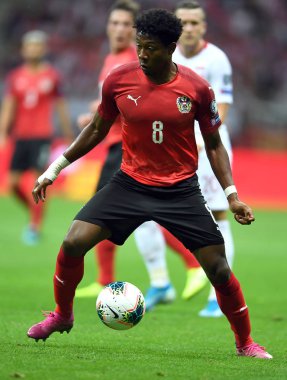 Varşova, Polonya, 9 Eylül 2019: Euro 2020 elemeleri turu, grup aşamasında, Polonya Pge Narodowy'de Austrial ile 0:0 berabere kaldı