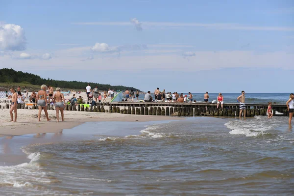 Липня 2018 Ostrow Польща Польська Балтійського Моря Протягом Літа — стокове фото