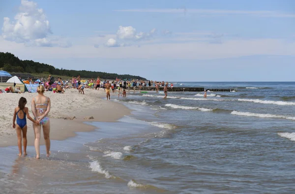 Julho 2018 Ostrow Polónia Mar Báltico Polaco Durante Verão — Fotografia de Stock