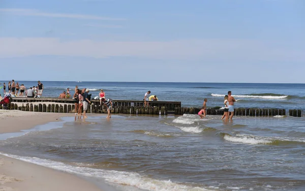 Липня 2018 Ostrow Польща Польська Балтійського Моря Протягом Літа — стокове фото