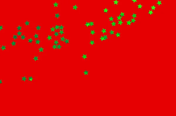 Dekoracyjne gwiazdki na czerwonym tle. Święta i Świąteczna koncepcja — Zdjęcie stockowe