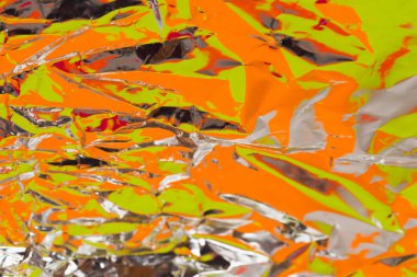 Buruşuk folyo renkli zemin. Soyut arka plan.