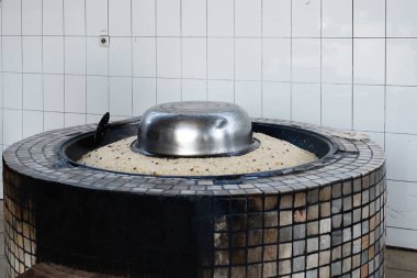 Geleneksel plov Taşkent üzerinden. Ozbekistan ülkesindeki Ulusal Gıda.