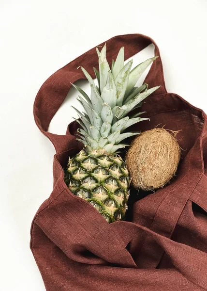 Kahverengi Yeniden Kullanılabilir Sıfır Ananas Atık Torbası