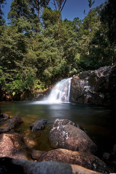 Waterfall Hidden in Paradise of Tropical Jungle
