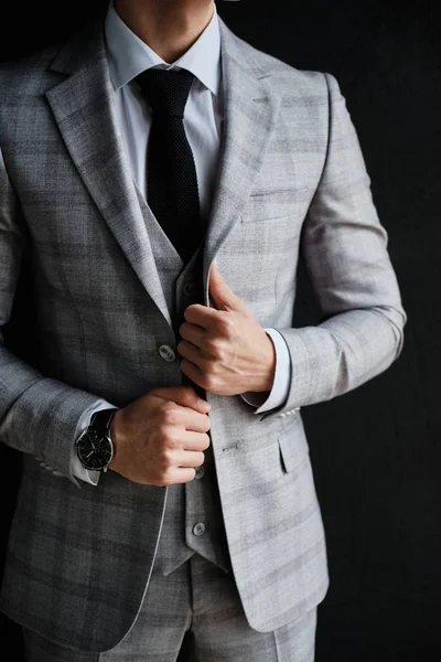 Standing Character Confident Businessman in Suit — Stock Photo, Image