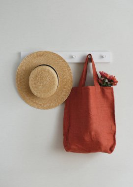 Tekstil Eko Çanta Asma. Doğal Organik Malzeme Ambalajı