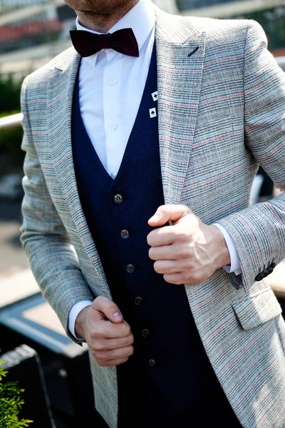 Standing Character Confident Businessman in Suit — Stock Photo, Image