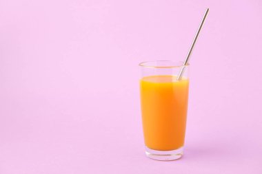 Metalik Çelik Borulu İki Portakal Suyu Bardağı