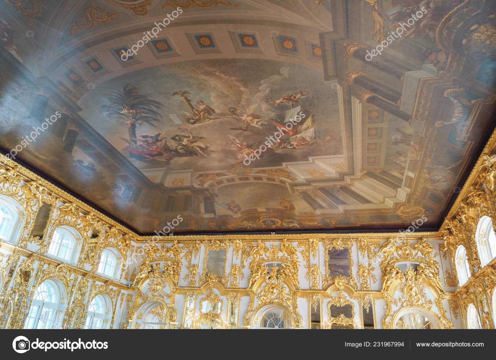 The Paintings On The Ceiling In One Of The Rooms Of The