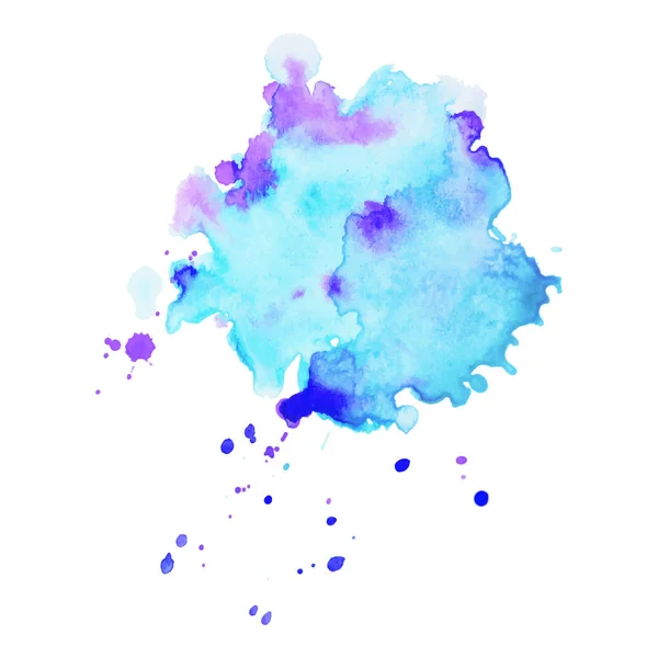 Arte abstracto pintura a mano aislada Mancha de acuarela sobre fondo blanco. Banner de acuarela — Vector de stock