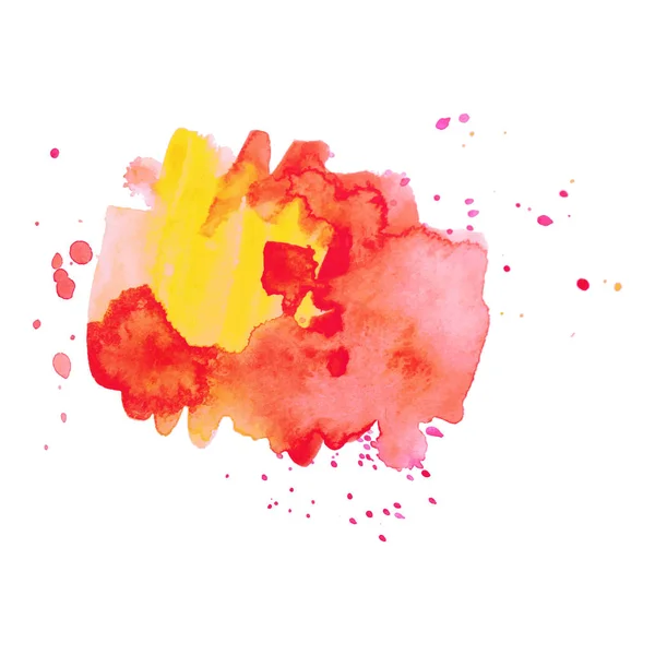 Arte abstracto pintura a mano aislada Mancha de acuarela sobre fondo blanco. Banner de acuarela — Vector de stock
