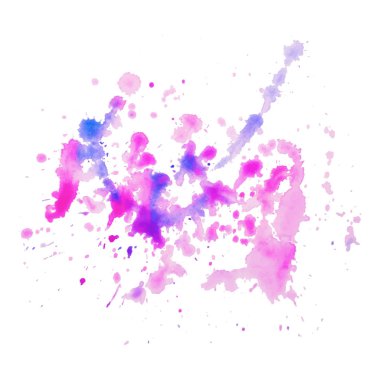 Beyaz arka plan üzerinde renkli sıçraması. Suluboya arka plan.