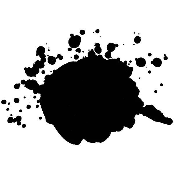 Abstract isolated black ink vector splash. Grunge element for paper design. — Stock Vector