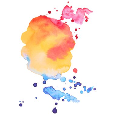 Soyut izole renkli vektör suluboya sıçrama. Kağıt tasarımı için Grunge elemanı.