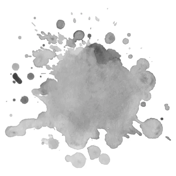 Abstrato isolado cinza vetor watercolor respingo. Elemento Grunge para design de papel . — Vetor de Stock