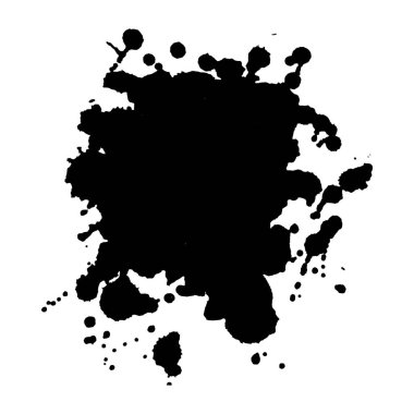 Soyut siyah mürekkep lekesi arkaplanı. Vektör çizimi. Kart ve el ilanları için Grunge dokusu. Dijital fırçalar için bir model