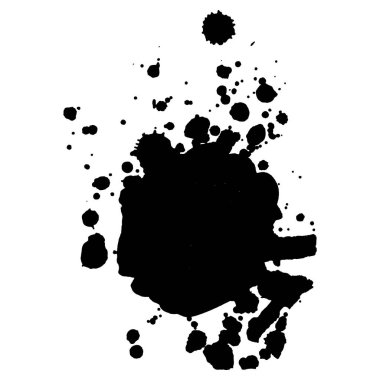 Soyut siyah mürekkep lekesi arkaplanı. Vektör çizimi. Kart ve el ilanları için Grunge dokusu. Dijital fırçalar için bir model