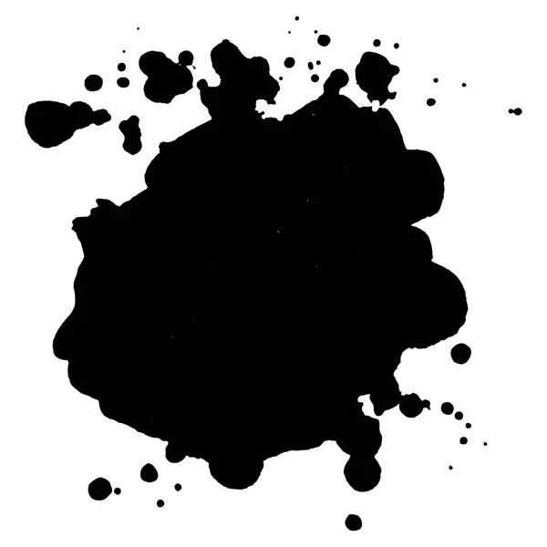 Fondo de borrón de tinta negra abstracta. Ilustración vectorial. Textura grunge para el diseño de tarjetas y volantes. Un modelo para la creación de pinceles digitales — Archivo Imágenes Vectoriales