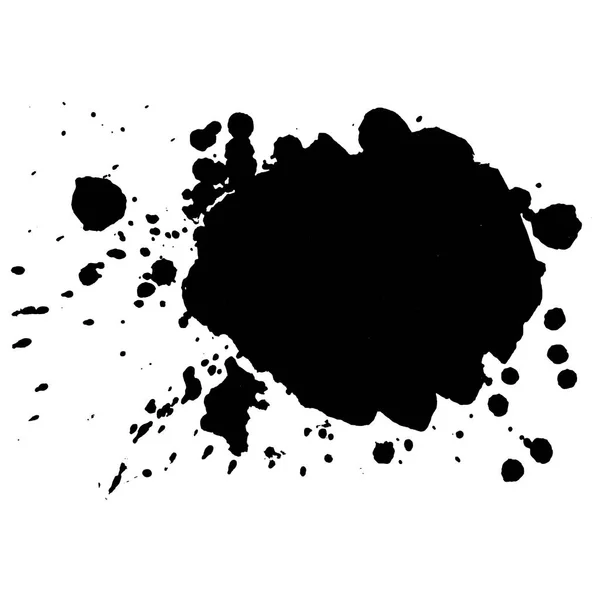 Abstrait fond tache d'encre noire. Illustration vectorielle. Texture grunge pour la conception de cartes et flyers. Un modèle pour la création de pinceaux numériques — Image vectorielle