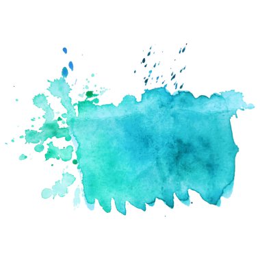 Soyut izole edilmiş renkli vektör suluboya lekesi. Kağıt tasarımı için Grunge ögesi