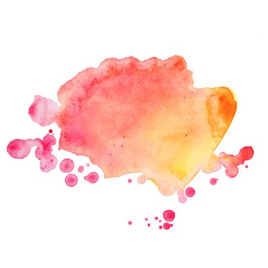 Soyut izole edilmiş renkli vektör suluboya lekesi. Kağıt tasarımı için Grunge ögesi