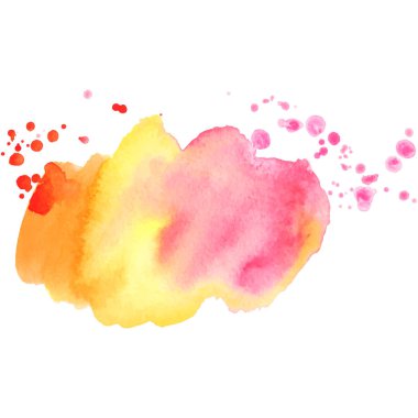 Soyut izole edilmiş renkli vektör suluboya lekesi. Kağıt tasarımı için Grunge ögesi