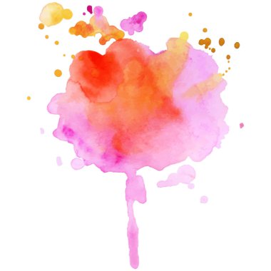 Soyut izole edilmiş renkli vektör suluboya lekesi. Kağıt tasarımı için Grunge ögesi