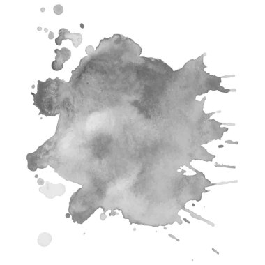 Abstract watercolor grayscale background. clipart