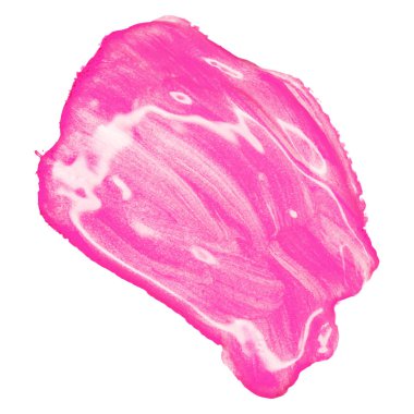 Yağlı boya lekesi beyaz arkaplanda izole edilmiş. Kozmetik numunesi. Akrilik fırça darbesi. Ağ ve kağıt tasarımı için Grunge ögesi