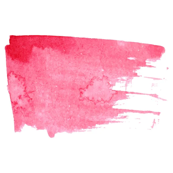 Etiqueta de etiqueta de banner de papel vectorial rojo con trazo de cepillo pintado a mano fondo de mancha de acuarela. — Archivo Imágenes Vectoriales